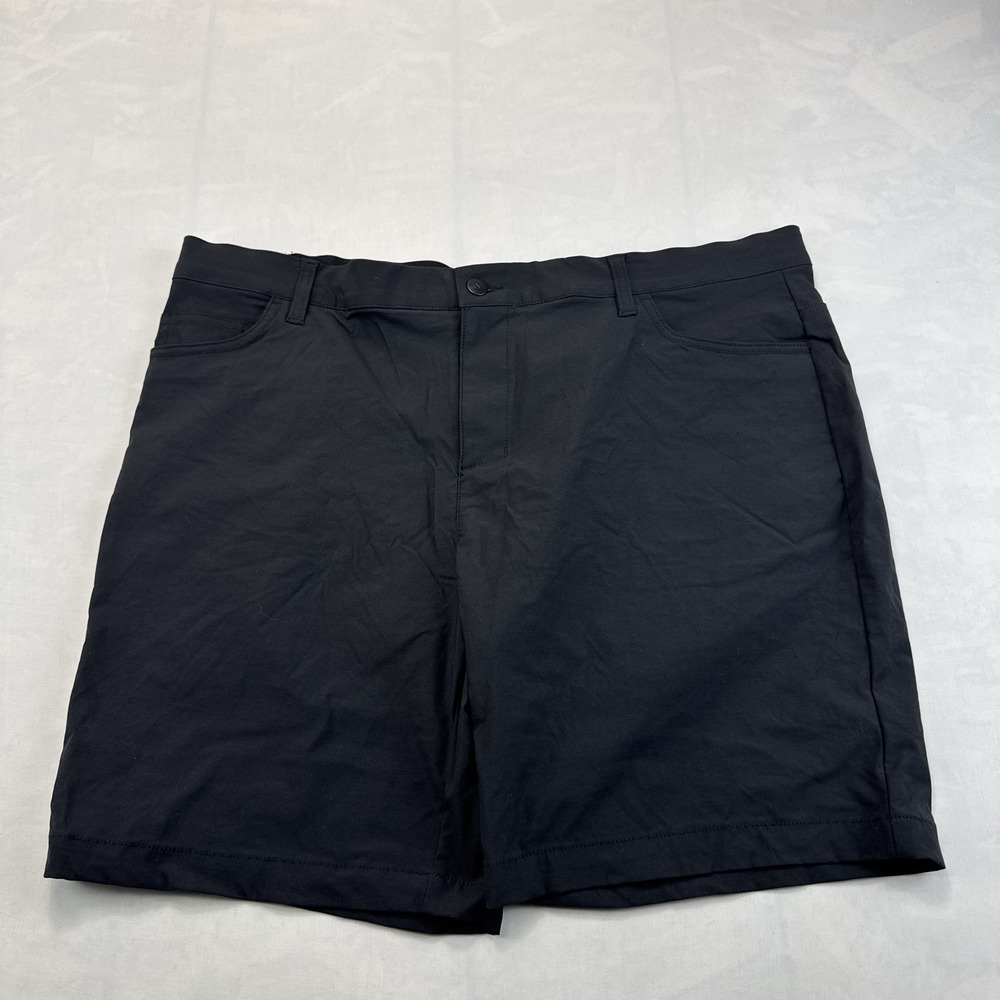 Adidas Men's Golf Shorts Size 38 Black Stretch Performance Athletic Flat Front